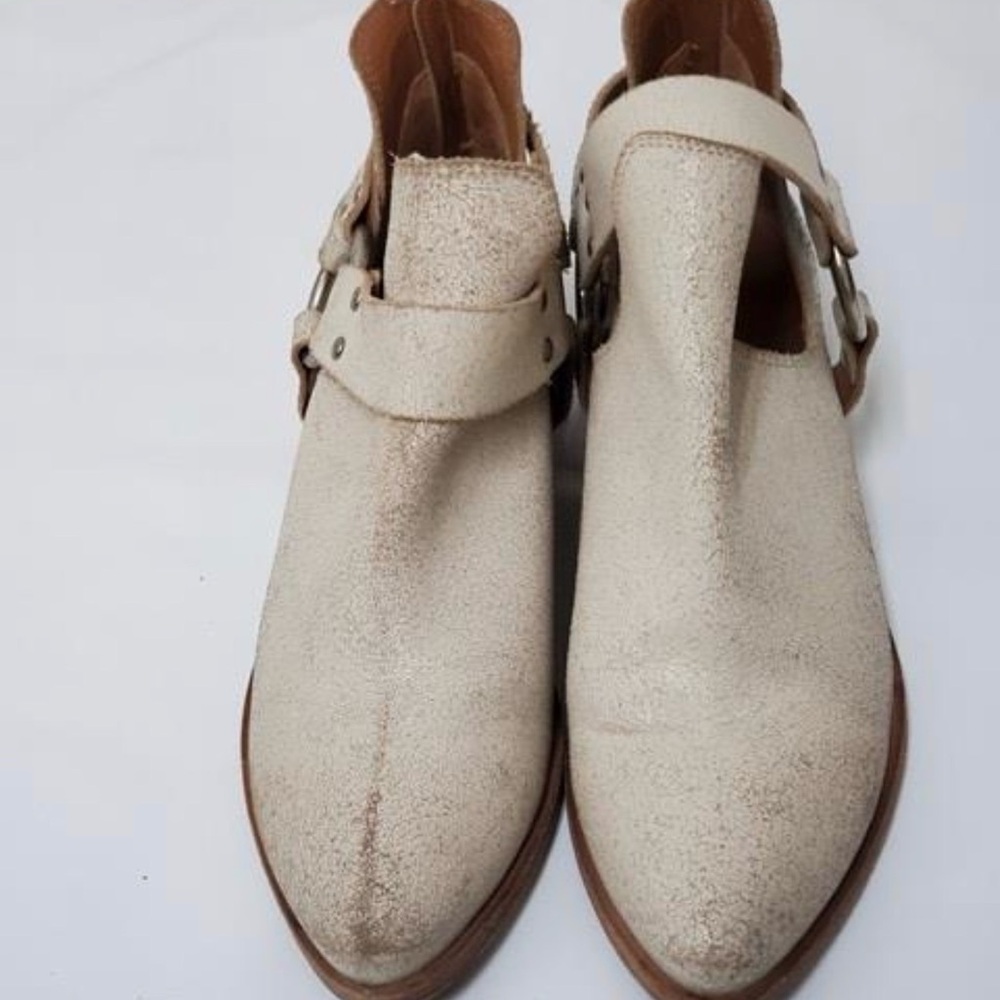 Frye Cream Ankle Booties